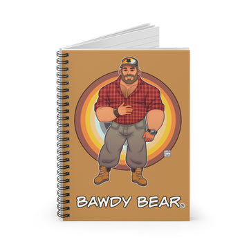 Bawdy Bear in Flannel / Spiral Notebook - Ruled Line
